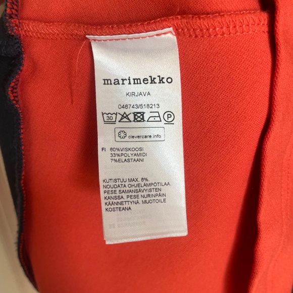 Marimekko Kirjava Short Sleeved Dress in Navy & Orange/Red (XS) EUC - Picture 4 of 5